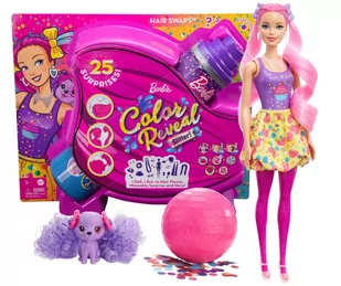 Mattel Lalka Kolorowa niespodzianka brokatowy róż HBC39 MATTEL HBC39 - Lalki dla dziewczynek - miniaturka - grafika 1
