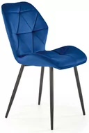 Krzesła - Krzesło tapicerowane velvet granatowe K453 na czarnym nogach - miniaturka - grafika 1