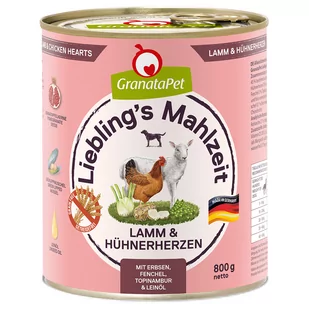 GranataPet Liebling's Mahlzeit, 6 x 800 g - Jagnięcina i serca drobiowe - Mokra karma dla psów GranataPet Liebling's Mahlzeit, 6 x 800 g - Jagnięcina i serca drobiowe - Mokra karma dla psów - miniaturka - grafika 1