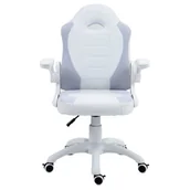 Fotele gamingowe - Cobra Junior Pro CRF-2307 Dla dzieci do 100kg Skóra ECO Biały - miniaturka - grafika 1