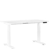 Biurka - Biurko Regulowane Elektrycznie Fighter Single Desk Białe Unique - miniaturka - grafika 1