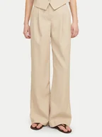 Spodnie damskie - JJXX Spodnie materiałowe Ellis 12268837 Beżowy Wide Leg - miniaturka - grafika 1