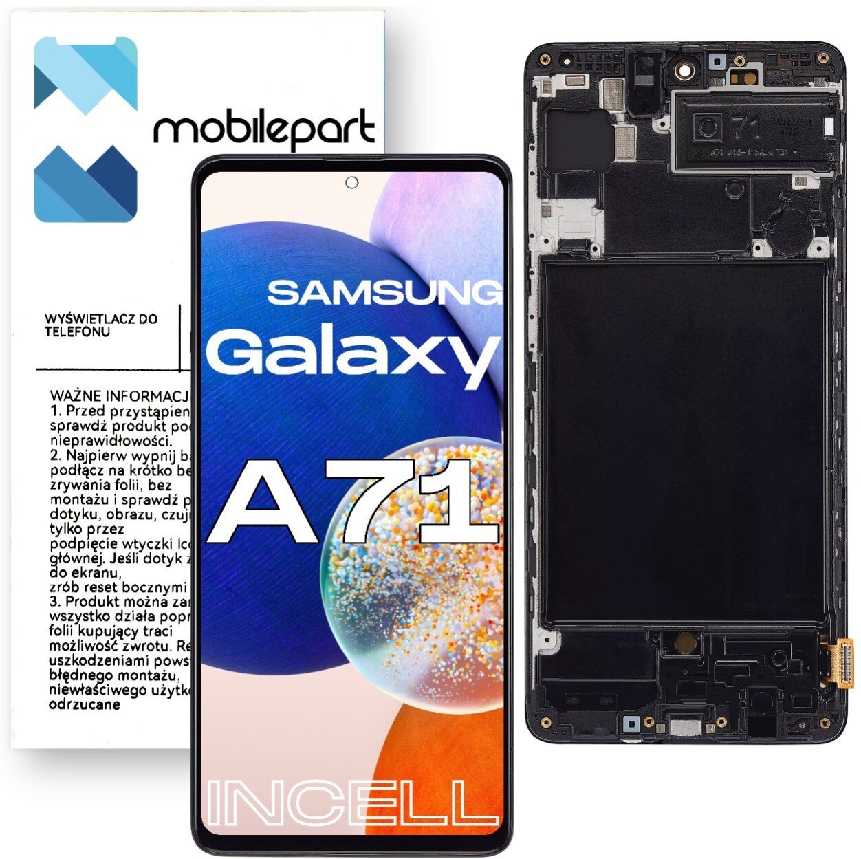 Wyświetlacz do Samsung Galaxy A71 LCD SM-A715 Ekran Incell Ramka