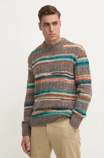 Pepe Jeans sweter z domieszką wełny CLIF męski kolor brązowy ciepły PM702464 - Swetry męskie - miniaturka - grafika 1