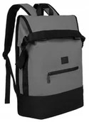 Plecaki - Sportowy, szary plecak roll-top z usztywnianym spodem i uchwytem do ręki - Peterson - miniaturka - grafika 1