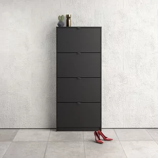 Szafka na buty TVILUM Roma 4D duża, czarna, 17x70x162 cm - Szafki na buty - miniaturka - grafika 1