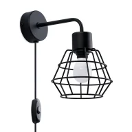 Lampy ścienne - Industrialny druciany kinkiet z włącznikiem - 3X A423 N4-D06 - miniaturka - grafika 1