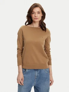 Tommy Hilfiger Sweter WW0WW40099 Brązowy Regular Fit - Swetry damskie - miniaturka - grafika 1
