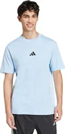 Koszulki męskie - Koszulka męska adidas Essentials Small Logo Single Jersey błękitna JF1101 L - miniaturka - grafika 1