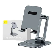 Selfie stick - Podstawka stojak uchwyt Baseus Biaxial na telefon (szara) - miniaturka - grafika 1