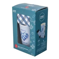 Kubki - Kubek wysoki porcelanowy 430 ml w zestawie ze skarpetkami wielokolorowy - miniaturka - grafika 1