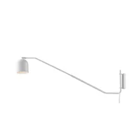 Lampy ścienne - Kaspa Kinkiet Puro 20813101 biała ruchoma oprawa z przewodem 20813101 - miniaturka - grafika 1
