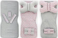 Akcesoria do wózków - Tutumi, Mata do wózka dwustronna 4w1, ZigZag, Pink/Grey - miniaturka - grafika 1