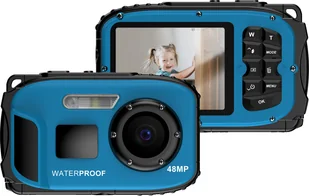wodoodporny aparat cyfrowy 1080P, 48 MP, cyfrowa kamera wideo, 2,4-calowy ekran IPS, IP68, obudowa 5 m, wodoodporność, głębia, autofokus, 4-krotny zoom cyfrowy, wbudowana bateria, prezent urodzinowy i festiwalowy dla dzieci, chłopców, dziewcząt, studentów, nastolatków - Aparaty Cyfrowe - miniaturka - grafika 1