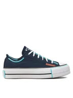 Trampki damskie - Converse Trampki Chuck Taylor All Star Lift Platform Color Pop Ox A07597C Czarny - miniaturka - grafika 1