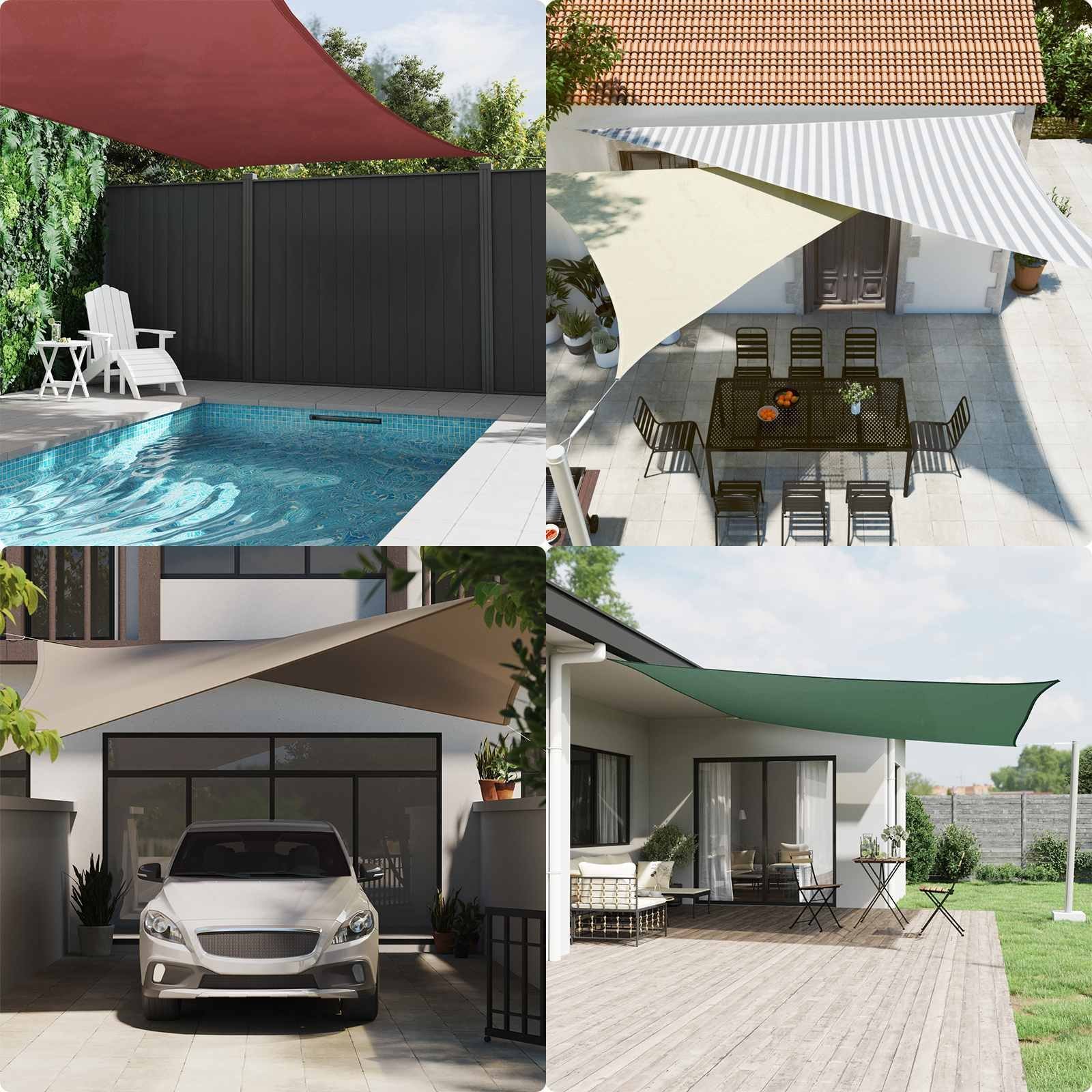 vidaXL Zewnętrzny żagiel przeciwsłoneczny Jasnoszary i biały. 3 x 3 m