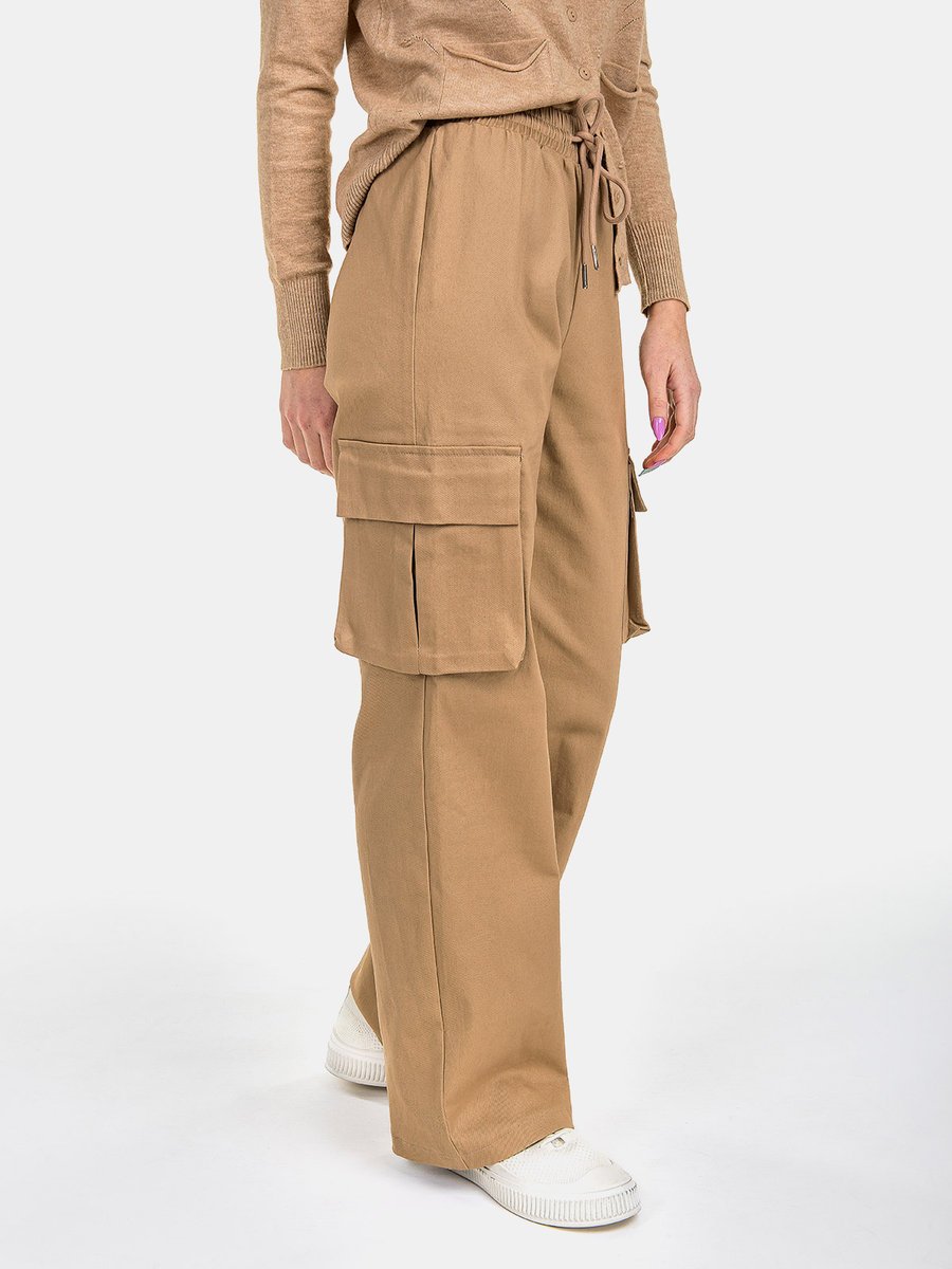 Spodnie bawełniane typu cargo brązowy L