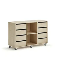 Meble do szkół i przedszkoli - Regał szkolny CASPER, 8 szuflad, 2 przegrody, brzoza - miniaturka - grafika 1