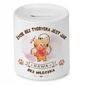 Skarbonki - Skarbonka Z Tygryskiem Tygryski Słodki na Prezent z Nadrukiem ze Zdjęciem + Opakowanie na prezent (wzór 04) - miniaturka - grafika 1