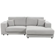 Narożniki - BELIANI Narożnik lewostronny 3-osobowy jasnoszary tapicerowany sofa narożna dodatkowe poduszki minimalistyczny styl - miniaturka - grafika 1
