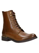 Botki damskie - Wojas Skórzane botki w kolorze jasnobrązowym - miniaturka - grafika 1