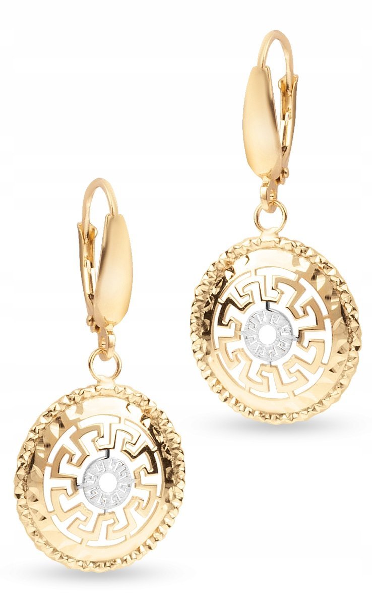 ZŁOTE KOLCZYKI WISZĄCE GRECKI WZÓR 585