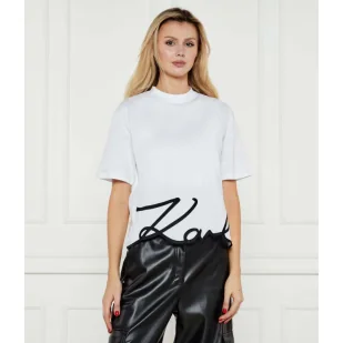Karl Lagerfeld T-shirt SIGNATURE HEM T Regular Fit - Koszulki i topy damskie - miniaturka - grafika 1
