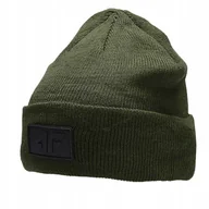 Czapki damskie - CZAPKA ZIMOWA DZIECIĘCA 4F BEANIE JESIENNA CIEPŁA SPORTOWA M272 KHAKI - miniaturka - grafika 1