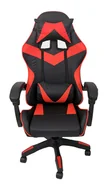 Fotele gamingowe - Fotel Gamingowy Z Masażerem Biurowy Dla Gracza Obrotowy Regulowany Sport Czerwony - miniaturka - grafika 1