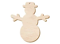 Ozdoby bożonarodzeniowe - Zawieszka drewniana Bałwanek - 11 cm - 1 szt. - miniaturka - grafika 1