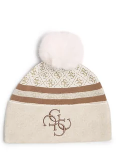 GUESS - Czapka damska, beżowy - Czapki damskie - miniaturka - grafika 1