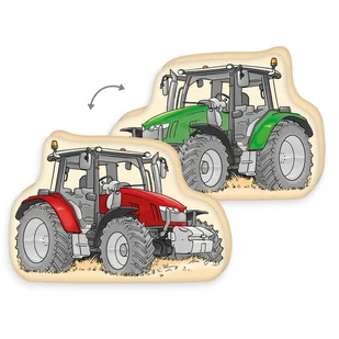 Poduszka kształtka 24x26 Traktor czerwony zielony - Kołdry i poduszki dla dzieci - miniaturka - grafika 1