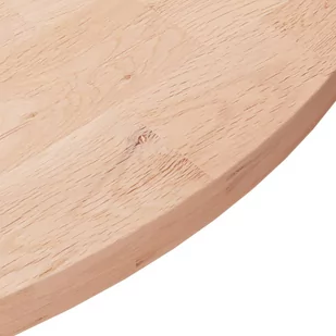Okrągły blat do stolika, Ø70x2,5 cm, surowe drewno dębowe - Blaty meblowe i parapety okienne - miniaturka - grafika 4