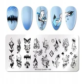 Ozdoby do paznokci - Blaszka Płytka Do Stempli Do Zdobienia Paznokci Zwierzęta Nicole Diary-199 - miniaturka - grafika 1