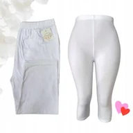 Legginsy - MD52 LEGINSY 3/4 GŁADKIE BIAŁE elastyczne miękkie rybaczki 44 46 2XL 3XL - miniaturka - grafika 1