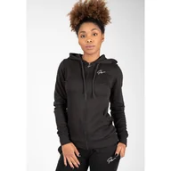 Bluzy sportowe damskie - Pixley Bluza z kapturem zapinana na suwak - Czarny - miniaturka - grafika 1