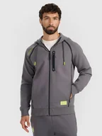 Bluzy męskie - Bluza dresowa rozpinana z kapturem męska 4F 4FRAW25TSWSM2456-23S Szary M - miniaturka - grafika 1