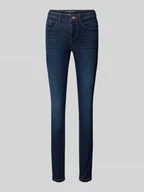 Spodnie damskie - Jeansy o kroju skinny fit z mieszanki bawełny ze szwami w kontrastowym kolorze model ‘ALEXA’ - miniaturka - grafika 1
