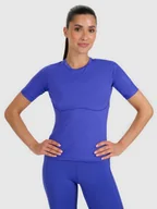 Koszulki sportowe damskie - 4F Koszulka treningowa slim szybkoschnąca damska - niebieska L - miniaturka - grafika 1
