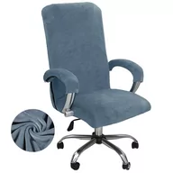 Pokrowce na meble - Pokrowiec Na Fotel Obrotowy Biurowy Krzesło Welur Jasny Niebieski - miniaturka - grafika 1