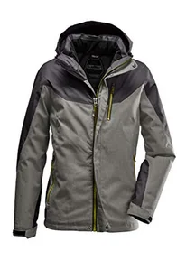 killtec Kurtka męska Derk – ciepła kurtka zimowa – kurtka funkcyjna z odpinanym kapturem – wodoszczelna i oddychająca zielonoszary S - Kurtki męskie - miniaturka - grafika 1