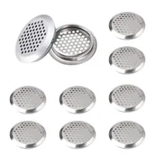 Kratki wentylacyjne - Kratka wentylacyjna okrągła, otwory wentylacyjne ze stali nierdzewnej, rozstaw montażowy 53 mm, srebrna, 10 szt. (wypukła) - miniaturka - grafika 1