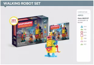 Magformers Dante Walking Robot 45 elementów - Klocki - miniaturka - grafika 2