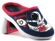 Buty dla dziewczynek - Urocze kapcie dziecięce z astronautą - INBLU B9-41, granatowe - Inblu - miniaturka - grafika 1