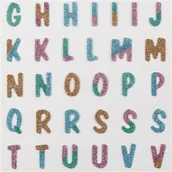 Pasmanteria - Naklejki Brokatowe Kolorowe Litery - miniaturka - grafika 1