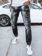 Spodnie męskie - Spodnie męskie jeansowe joggery czarne Dstreet UX4040-XL - miniaturka - grafika 1