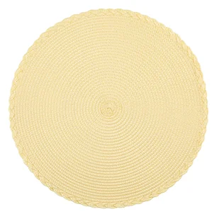 Altom, mata stołowa okrągła śr. 38 cm dek. żółta plecionka - Obrusy i serwetki - miniaturka - grafika 1