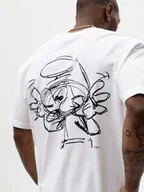 Koszulki męskie - T-SHIRT Koszulka MĘSKA OVERSIZE Z Krótkim Rękawem Biała Smerfy Zgrywus L - miniaturka - grafika 1
