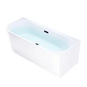 Wanny - Wanna przyścienna czarny przelew oraz korek narożna prawa 150 cm Mera Hydrosan - miniaturka - grafika 1