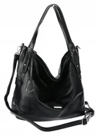 Torebki damskie - Torebka Damska Listonoszka Worek Shopper Torba na Ramię SR56 czarna - miniaturka - grafika 1